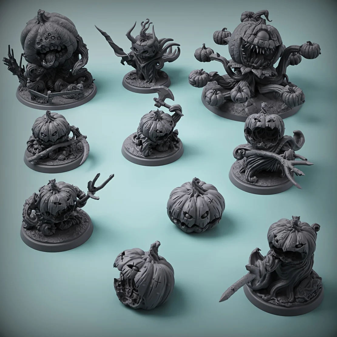 Figuras miniatura monstruos Halloween – Resina para juegos de rol