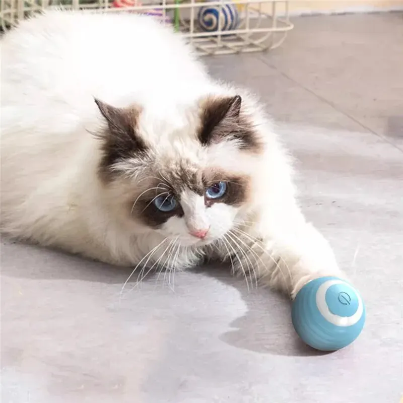 Pelota interactiva para gatos, pelota eléctrica para gatos con movimiento automático, pelota mágica rodante automática electrónica, juguetes para gatos