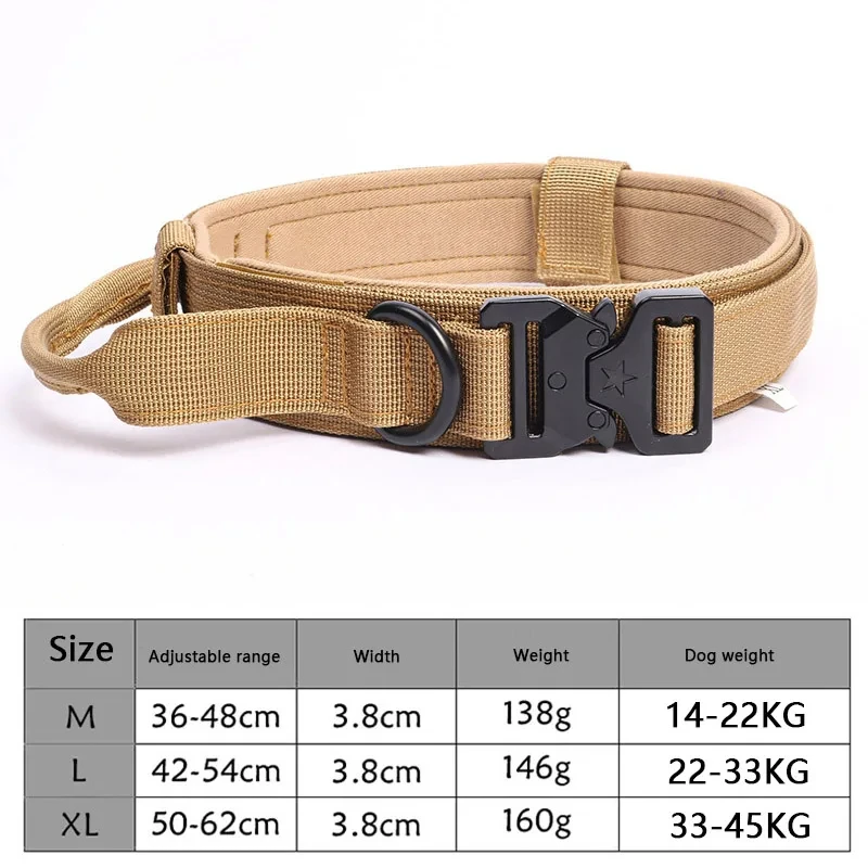 Collar táctico ajustable para perros, cuerda de tracción, collares militares para mascotas, entrenamiento de pastor alemán, accesorios para perros medianos y grandes - imagen 4