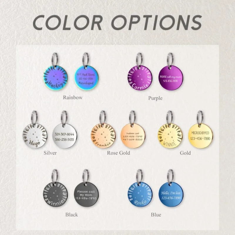 Diseño personalizado de madera y estrella, nombre de perro y gato, grabado láser, placa de identificación para mascotas, etiqueta de identificación personalizada para mascotas - imagen 5