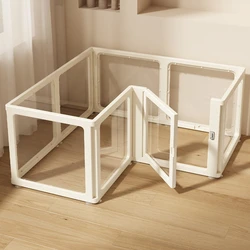 Valla para perros totalmente transparente, parque infantil acrílico para perros pequeños, caja para perros y cachorros, accesorios para cama, mascotas, gatos, perros, barrera para bebés