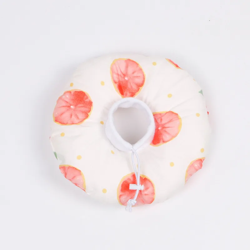Collar isabelino con diseño de fruta de dibujos animados para mascotas, anillo ajustable de algodón suave para el cuello para perros y gatos, suministros de protección para prevenir mordeduras