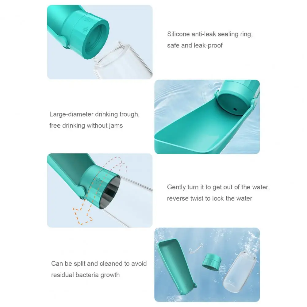Botella de agua plegable para perros de 550ml, dispensador de agua portátil para mascotas al aire libre para gatos, cachorros, caminatas, senderismo, viajes - imagen 4
