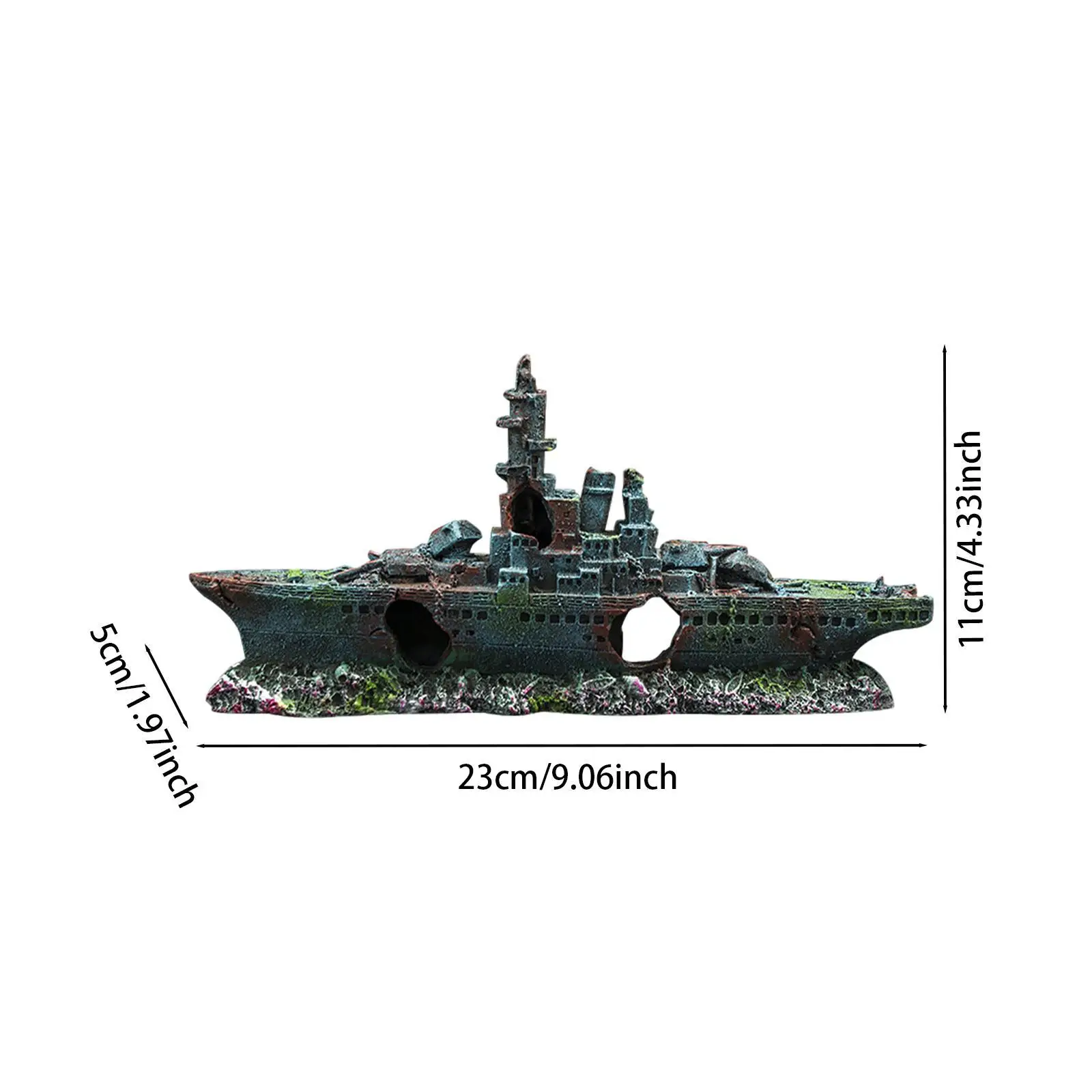Aquarium Shipwreck Decoration Ship Figurine for Desktop Desk Micro Landscape