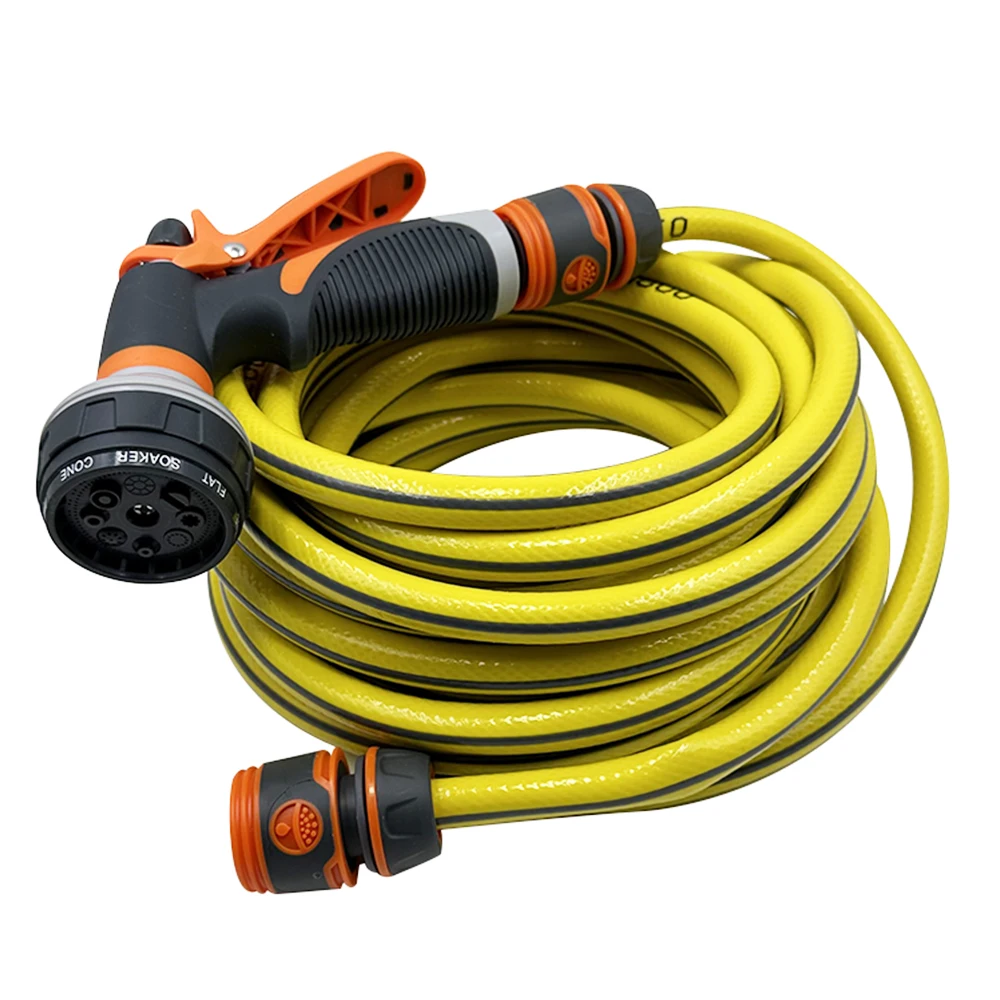 Rociador de cabezal de ducha de 8 modos para jardín, boquilla de riego ajustable para plantas, césped, patio, 10-20M