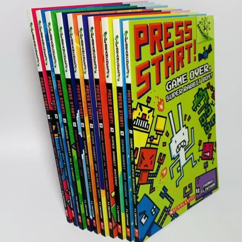 ¡Nuevo 14 libros/juego en inglés Press Start! Super Rabbit Boy, edición de lectura, ramas escolares, dibujos animados para niños, libros para niños - imagen 2