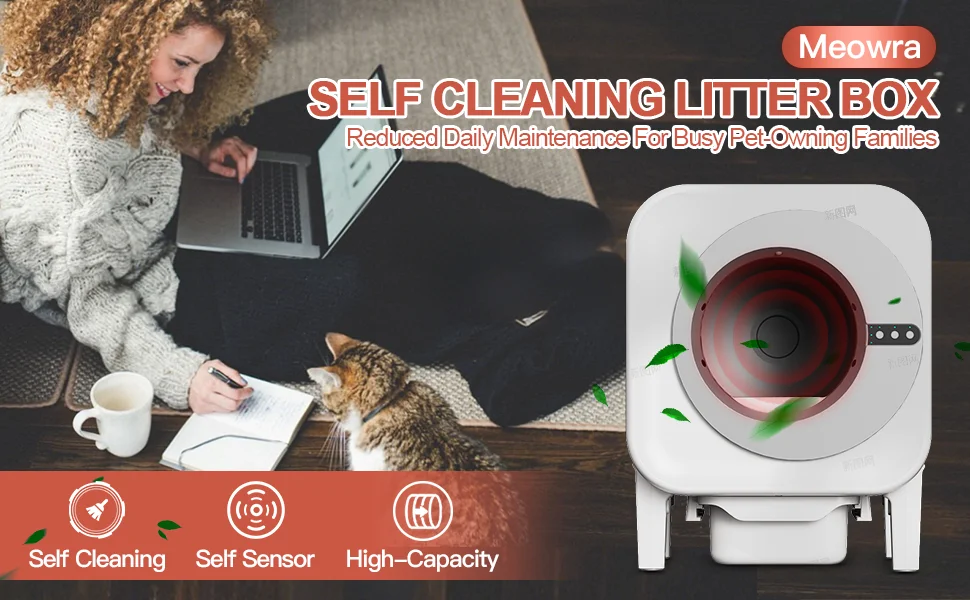 self-cleaning litter box，Meowra