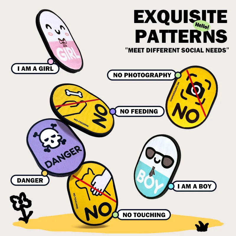 Correa para mascotas, señal de advertencia para perros y gatos con Velcro, etiqueta para gatos, correa para caminar para perros, señal de advertencia antitáctil y antialimentación - imagen 4