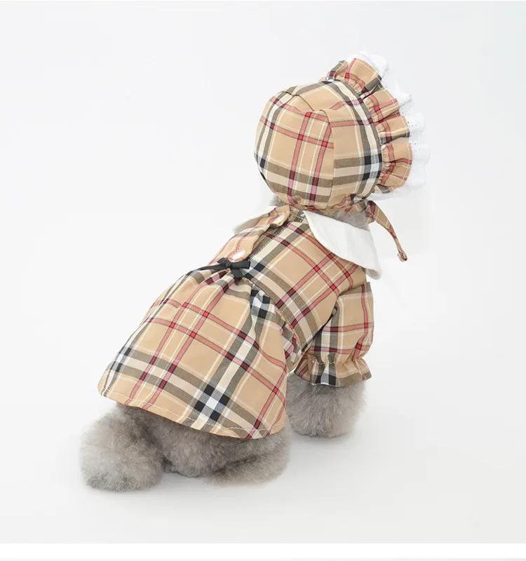 Falda para perro pequeño INS, disfraz de cumpleaños para mascotas, vestido a cuadros amarillo de lujo para perros pequeños y medianos, ropa de peluche de Pomerania y Yorkshire - imagen 5