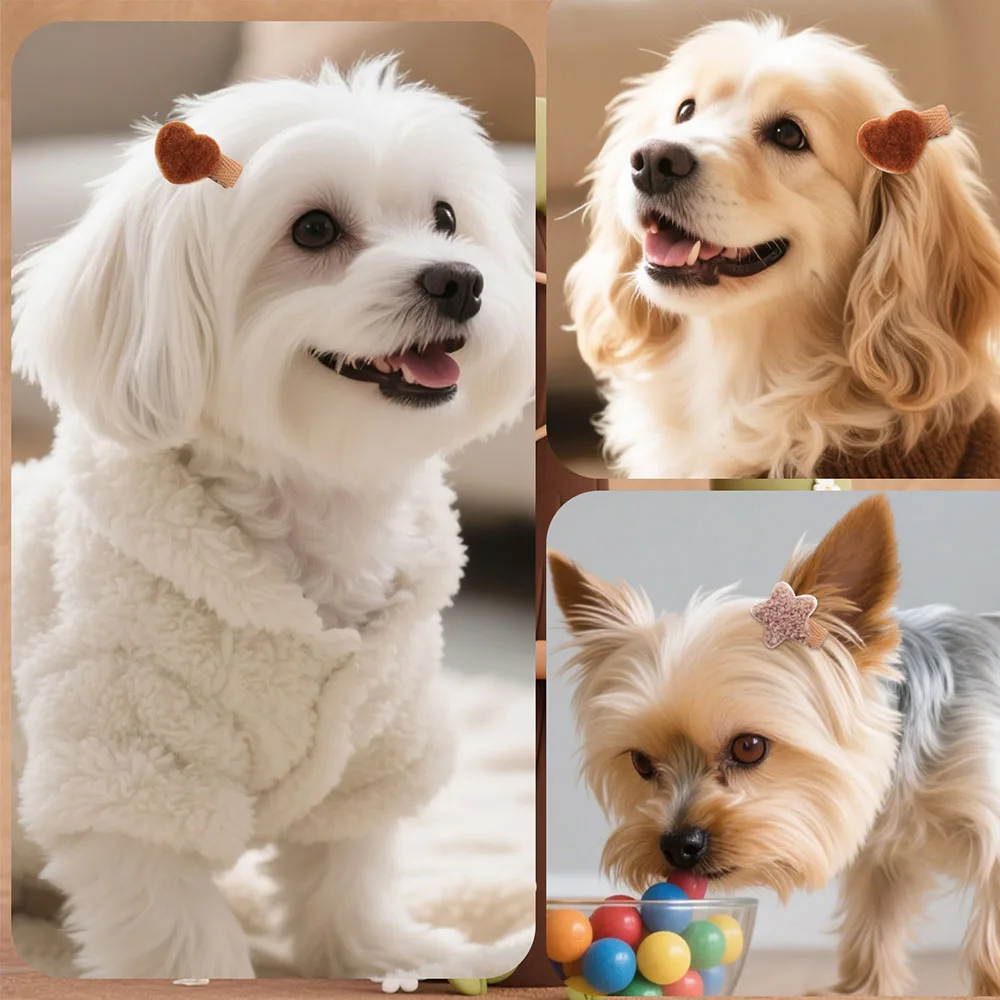 50 Uds. Pinzas para el pelo para perros pequeños y bonitos, clips de aleación para cachorros y perros, accesorios para el cabello, accesorios suaves y cómodos para el cabello para mascotas - imagen 2