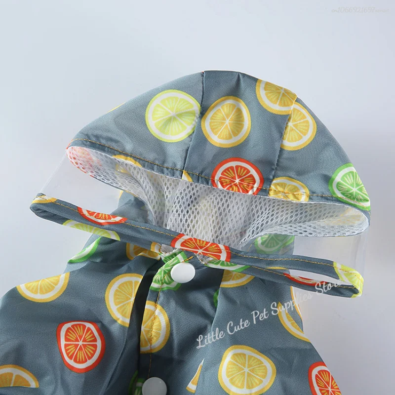 Chubasquero de frutas para mascotas, ropa impermeable con estampado de cuatro pies, perros pequeños, Chihuahua, Yollow, transpirable, Pug - imagen 5