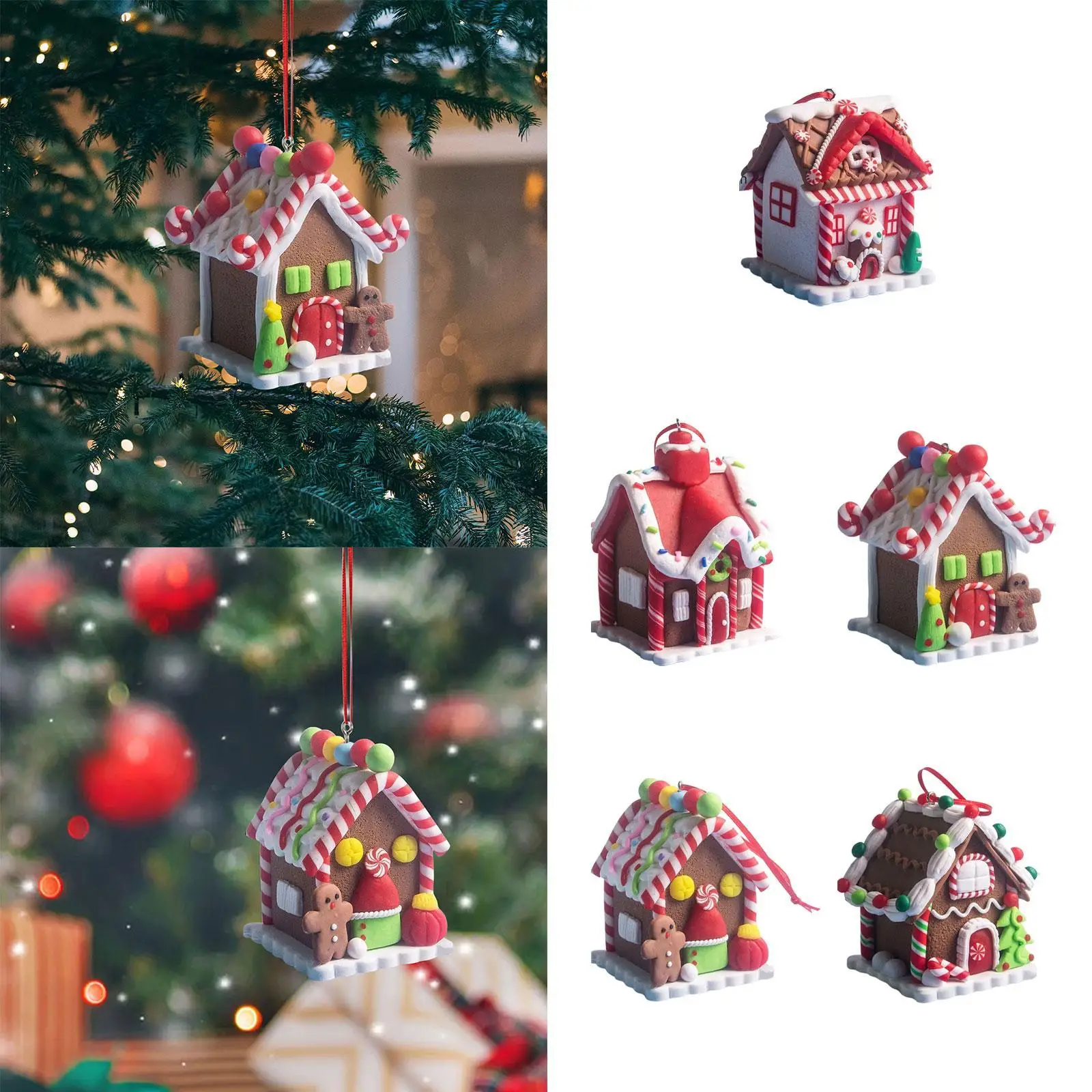 Gingerbread House Ornament Christmas Hanging Decoration Craft Party Supplies
