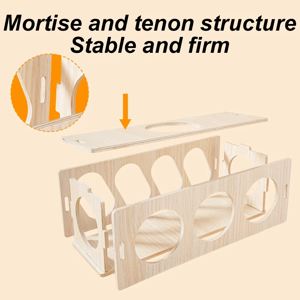 Túnel de madera para hámster, juguete de Escape, laberinto, tubo oculto, juguetes para masticar, juguetes para moler dientes para animales pequeños, mascotas, hámsteres, conejillos de indias, 1 ud. - imagen 5