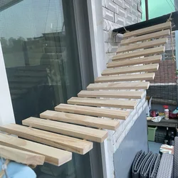 Escalera y puente para gatos con cuerda de Sisal, escalador de madera montado en la pared para gatos, muebles de pared para gatos para escalar y rascar