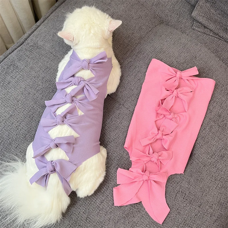 Traje de recuperación de cirugía para gatos para heridas abdominales o enfermedades de la piel, sustituto del collar electrónico y cono, mono para gatos después de la cirugía - imagen 2