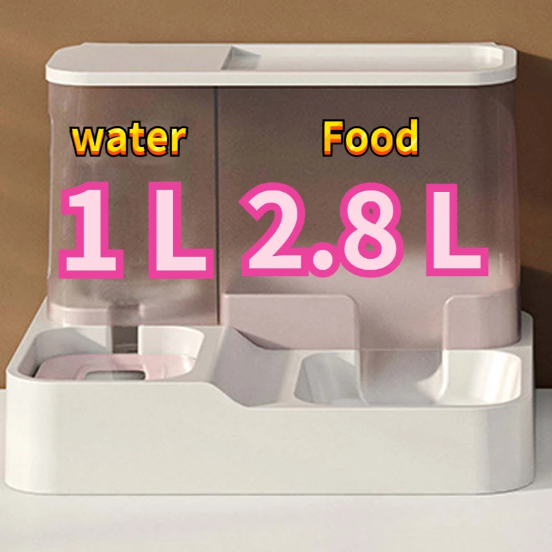 Alimentador de comida de gran capacidad todo en uno para gatos, alimentación automática de agua sin electricidad, accesorios para gatos, 3,8 l - imagen 2