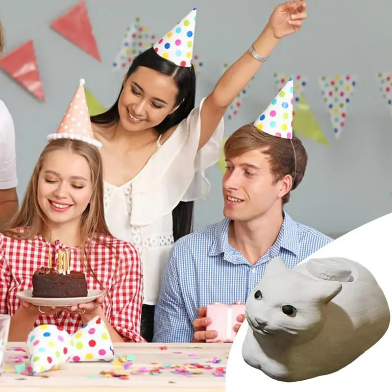 Juguetes antiestrés, figuritas de gato bonitas de resina, adorno para gatito, juego sensorial calmante, decoración de escritorio giratoria para estudio, coche y ventana - imagen 5