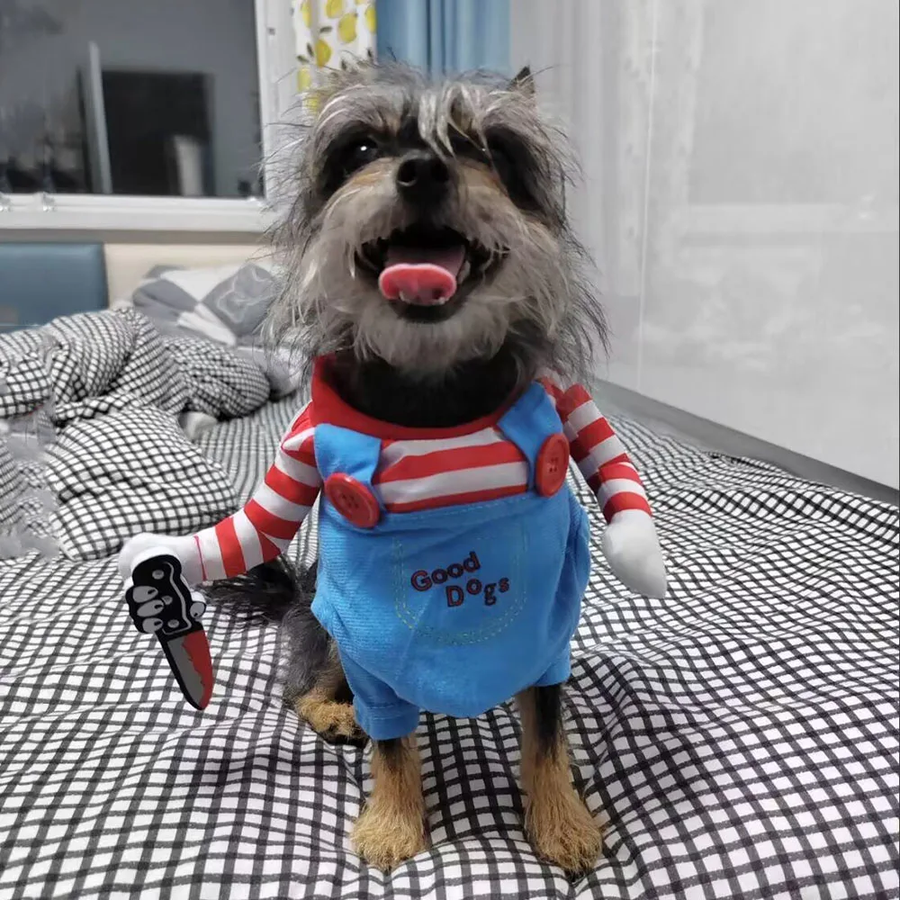 Ropa bonita para gatos, disfraz de Halloween para perros pequeños, medianos y grandes, ropa divertida para cachorros y gatitos, disfraz de Yorkie Sphynx - imagen 2