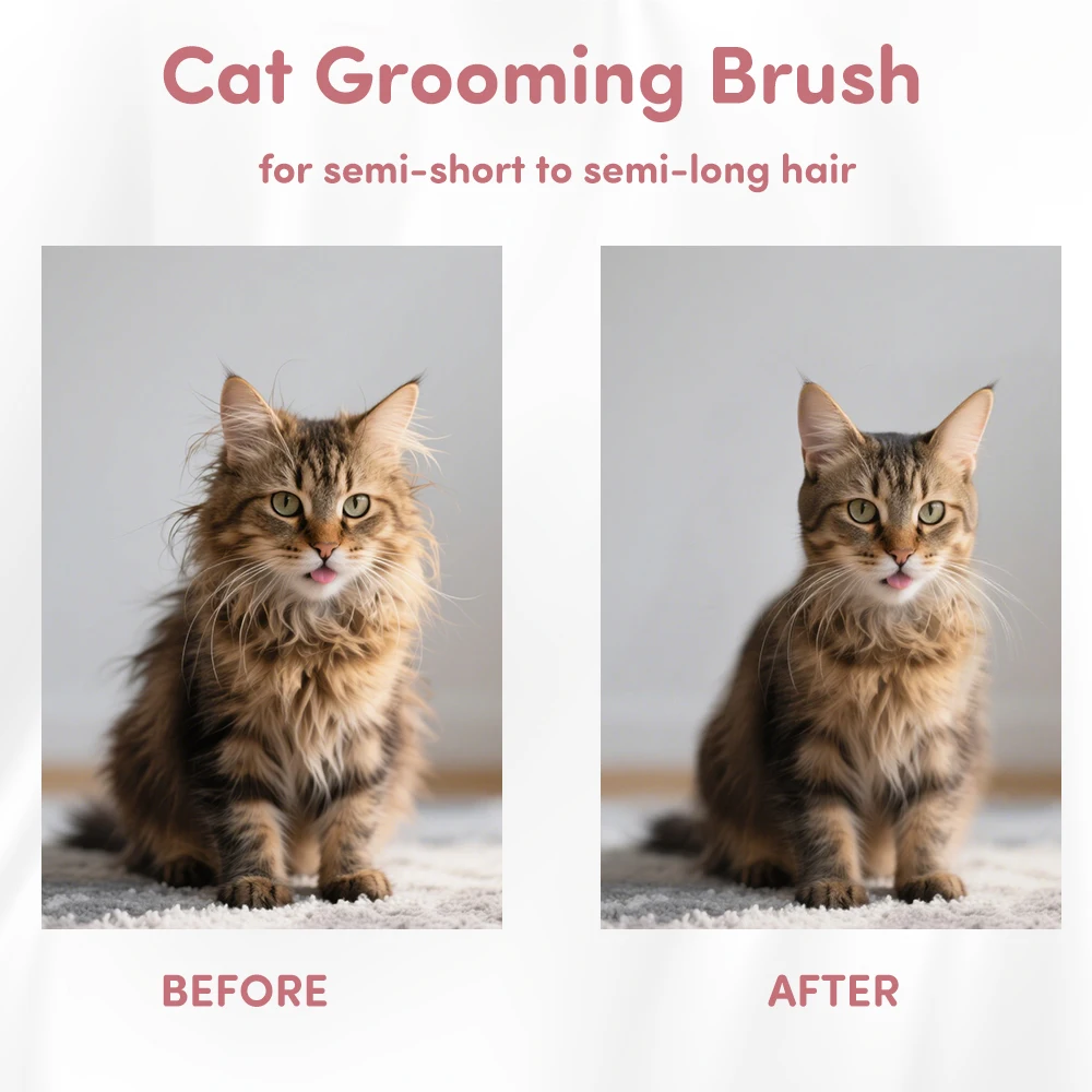 Peine para depilación de gatos, herramienta de aseo para perros, eliminación de pelo suelto, puntas de agujas redondas suaves, evita arañazos, suministros para mascotas, herramientas de belleza - imagen 2