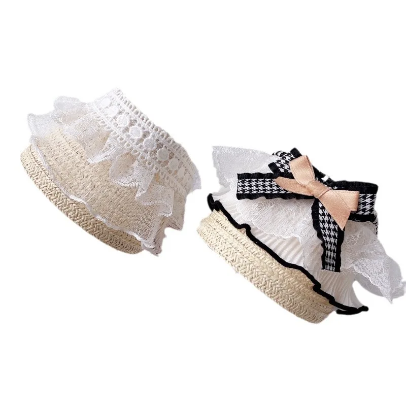 Sombrero de encaje para gato/perro de primavera para mascotas, sombrero protector solar tejido, sombrero protector solar, decoración, accesorios para fotos, cachorro para perros pequeños - imagen 5