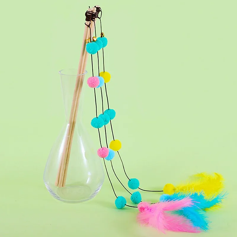 Kit de juguetes interactivos para gatos con bola, plumas y campana - imagen 4