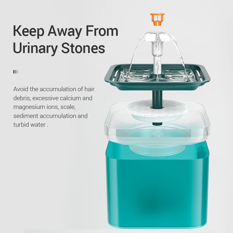 Robeco-filtro de fuente de agua para gatos, dispensador de agua automático LED para mascotas, accesorios para gatos, bebedero automático para gatos - imagen 4