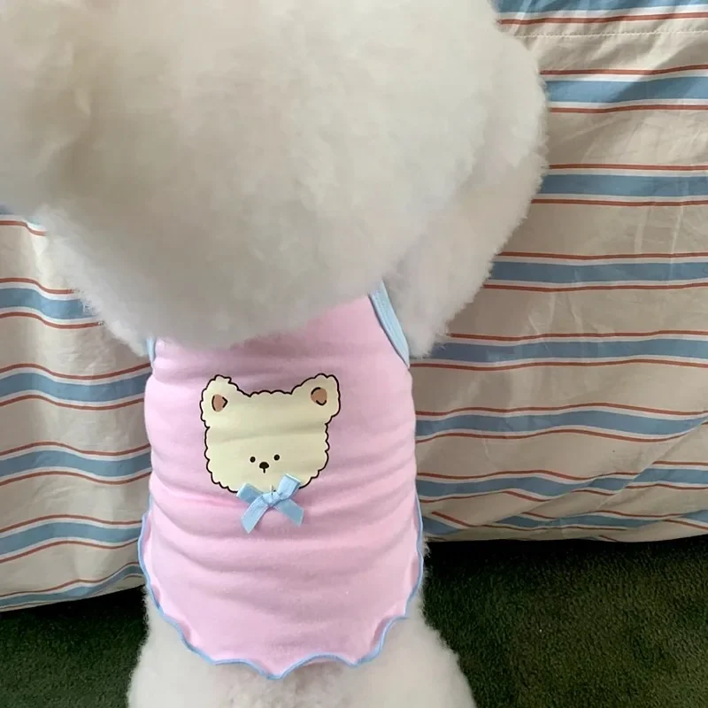 Lindo chaleco de verano para mascotas, ropa para perros medianos, chalecos transpirables para mascotas, camiseta con estampado de animales para perros y gatos, tirantes bonitos de peluche Yorkshire