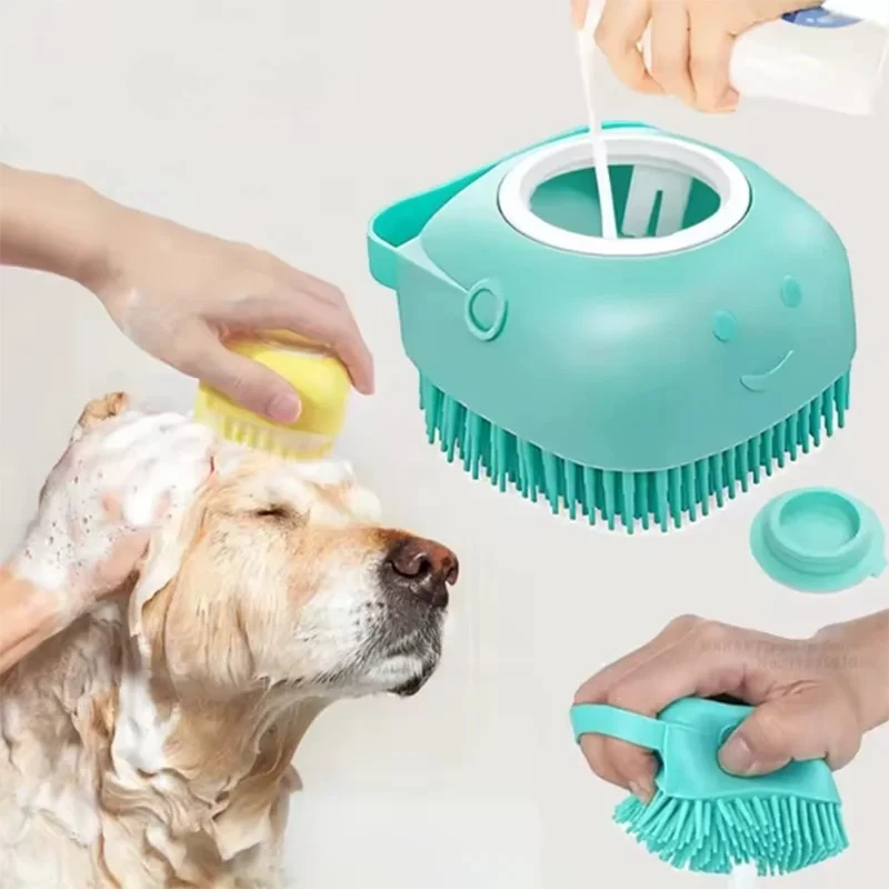Guante de silicona para baño de perros y gatos masaje suave - imagen 4