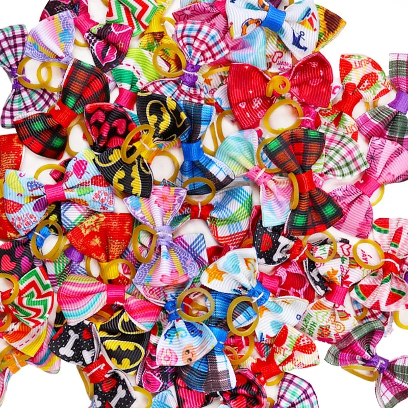 20/10 Uds. Lazos para el pelo de perros pequeños, accesorios para el cabello de perros, lazos para gatos con bandas de goma para decoración del cabello de cachorro Yorkshire - imagen 4