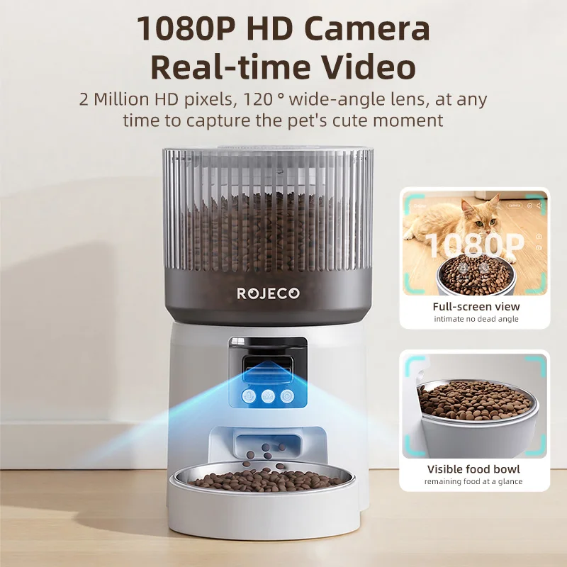 Comedero automático para gatos y perros con cámara HD 1080p - WIFI - imagen 2