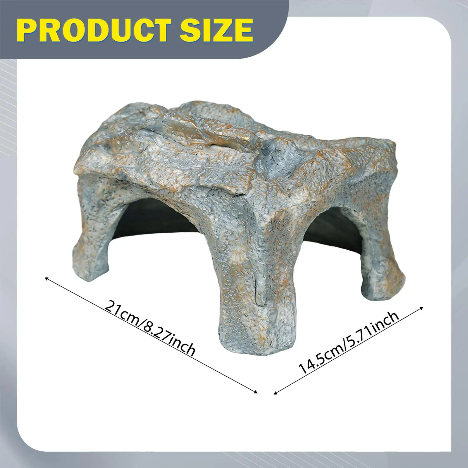 Reptiles Hideout,Fish Tank Decoration Micro Landscape House Fish Toy Aquarium Fake Rock Cave Resin Basking for Leopard Gecko