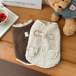 Chaleco de lana de cordero para perros pequeños y gatos – Abrigo de invierno