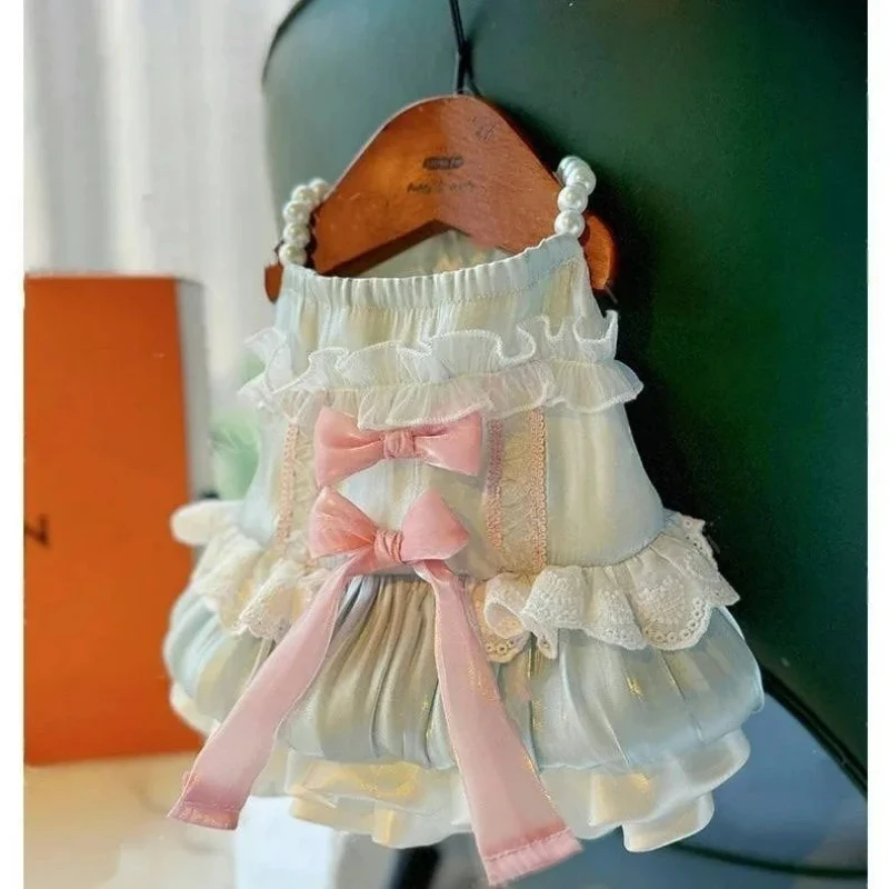 Vestido camisola de princesa para cachorros con bonito traje de chaleco, ropa cómoda para mascotas para ocasiones informales y festivas, trajes de pareja para perros - imagen 2