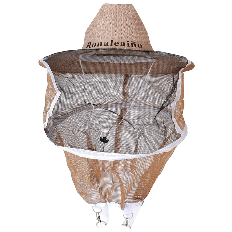 Gorro de apicultura, gorro antiabejas transpirable con velo, mosquitera, red para insectos, velo, Protector facial para cabeza, equipo de apicultor - imagen 3