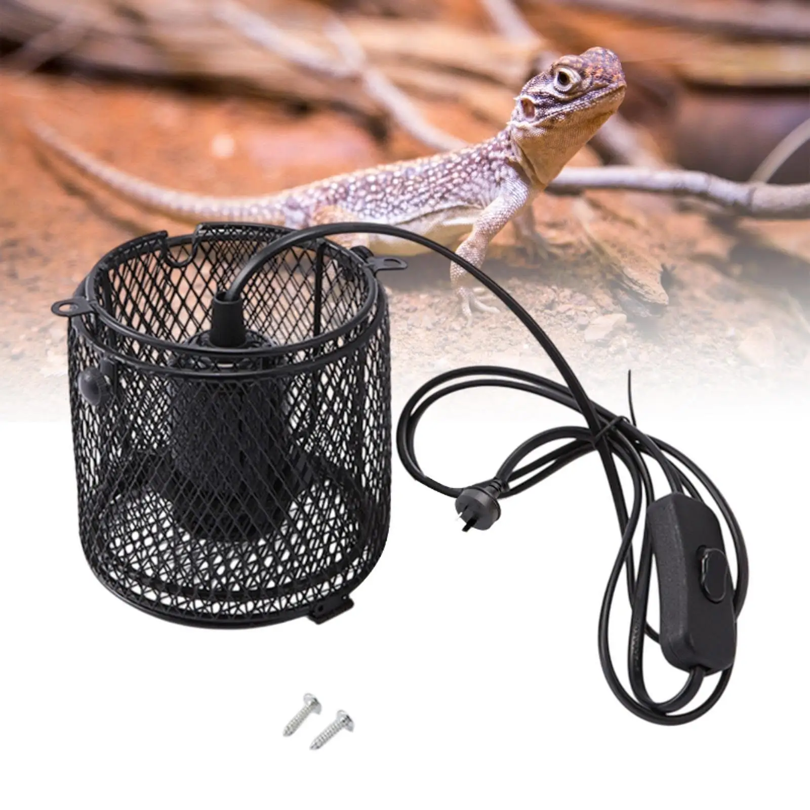 Reptile Heat Lamp Guard Basking Heater Lamp Cover for Amphibian Turtle Chick