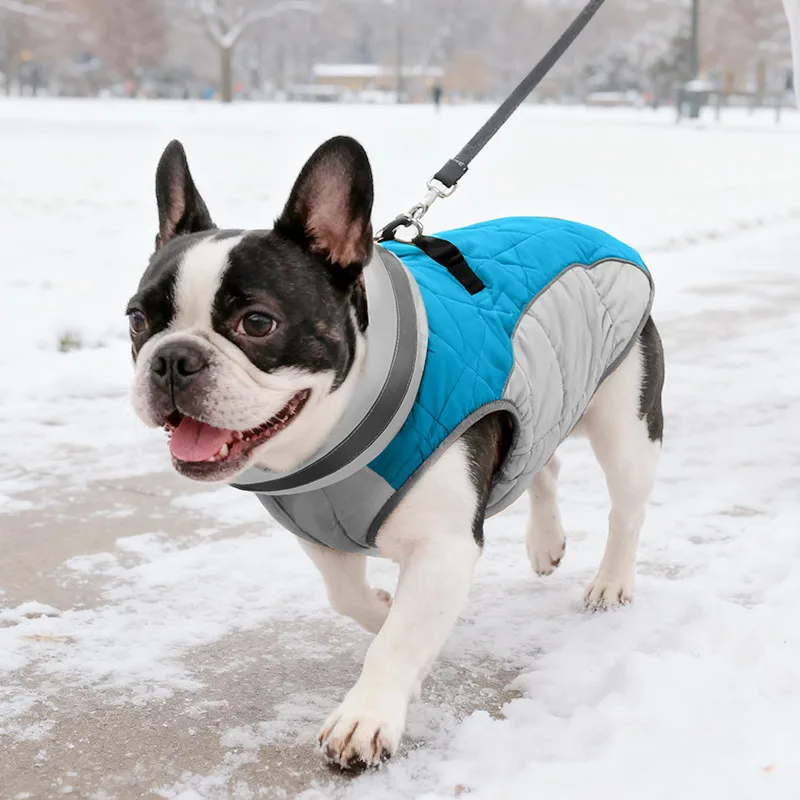 Chaleco térmico de lana para perros con forro de felpa – Tira reflectante - imagen 3