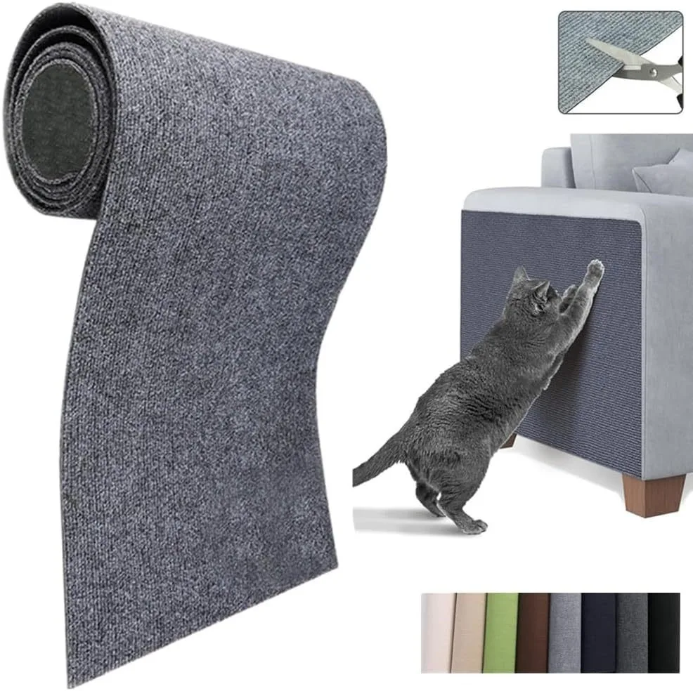 Protector de sofá para rascador de gatos, tablero de protección, alfombra autoadhesiva recortable, pared de esquina, estera para rascar gatos DIY - imagen 4