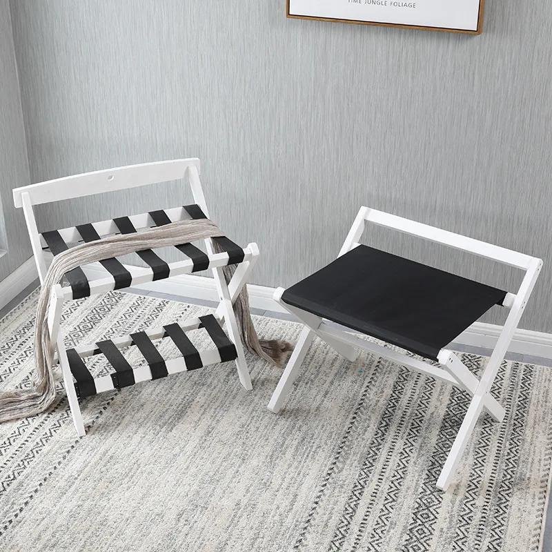 Soporte para equipaje de madera plegable - Estilo hotel para el hogar - imagen 5