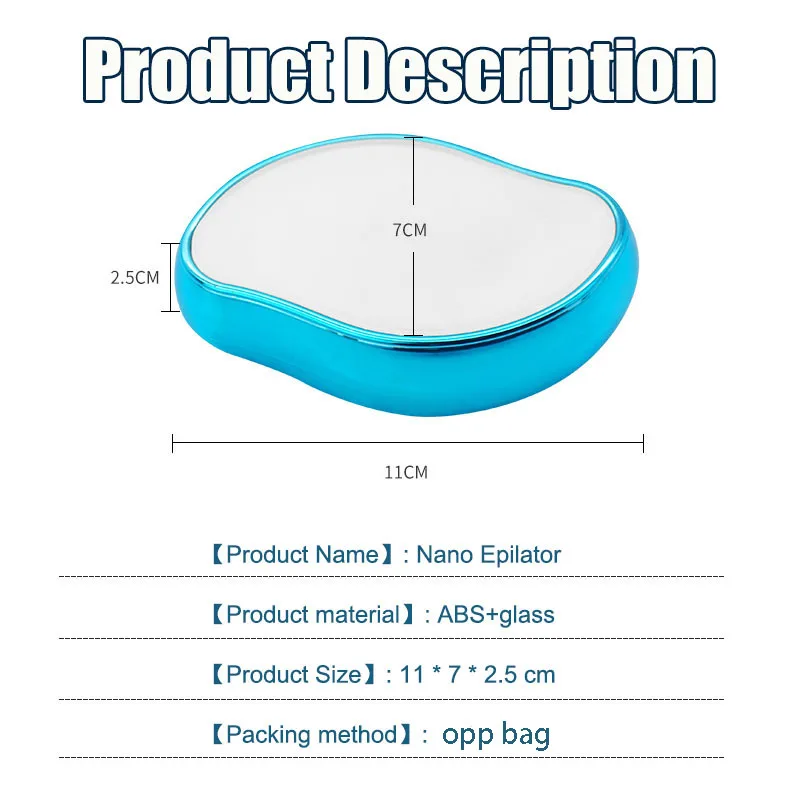 Depiladora de cristal Nano para hombres y mujeres, goma de borrar indolora, depilación de piedra Hop, exfoliante corporal - imagen 4