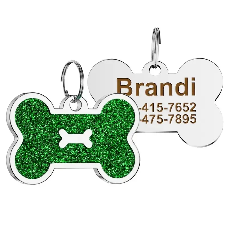 Etiqueta de Metal personalizada con grabado de mascota, nombre de identificación, perro, antipérdida, accesorios personalizados con forma de hueso de mascota, colgante de etiqueta de teléfono, decoraciones para cachorros