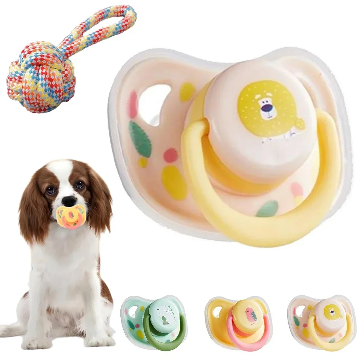 Juguete Molar de silicona para gatos, comida de grado suave, resistente a mordeduras, suministros calmantes para masticar perros, chupete de silicona práctico para mascotas - imagen 2