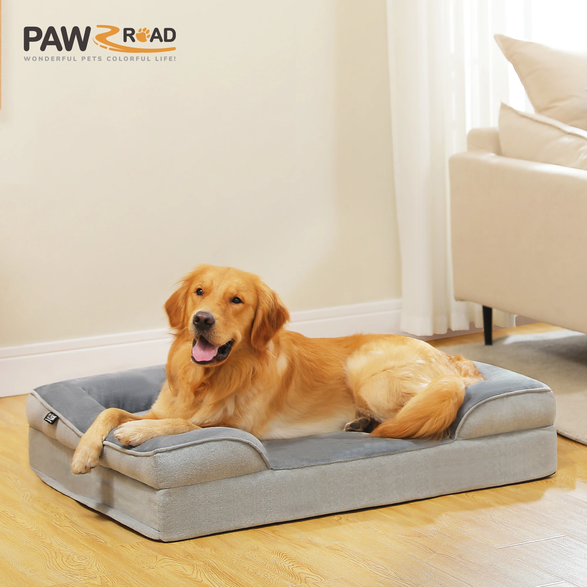 Sofá para perros, extra grande, lavable, camas ortopédicas para perros, sofá con funda de franela extraíble con cremallera, cama impermeable para perros humanos - imagen 2