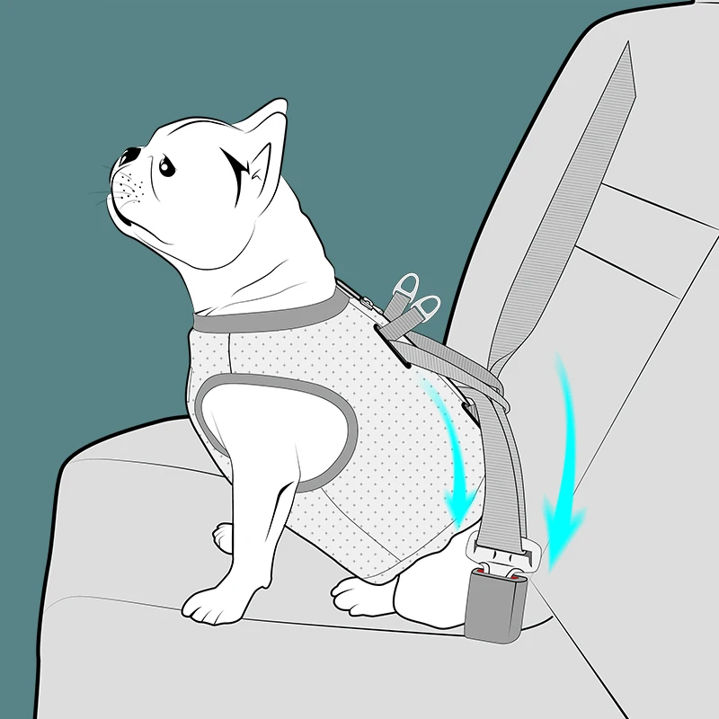 Truelove-Chaleco de seguridad para vehículos de mascotas, arnés ajustable para perros, ropa cálida y fresca, tela de malla transpirable, TLH2512 - imagen 3