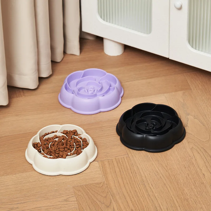 Cuenco antideslizante para comer lento para gatos, plato antiderrames y antiderrames para mascotas con patrones elevados para controlar las porciones - imagen 4