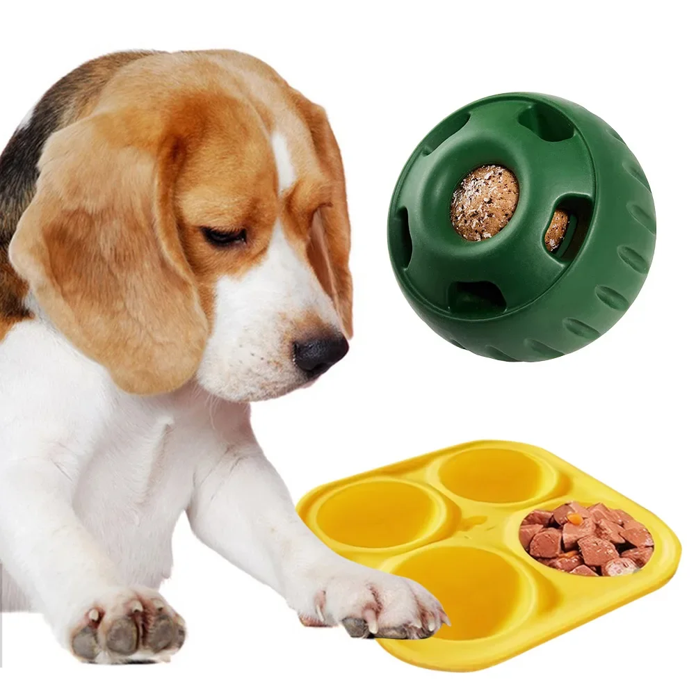 Juguetes de silicona para perros, juguetes para masticar para perros, pelota de comida para perros recargable, pelota de alimentación para perros, bolas de goma interactivas para lavavajillas, productos para mascotas - imagen 4