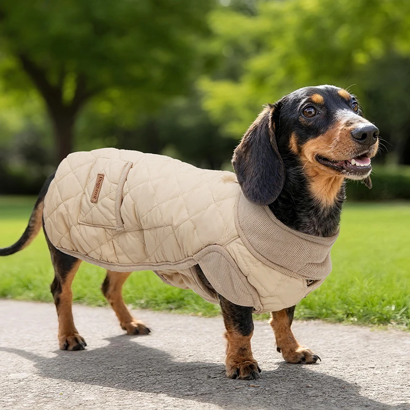 Abrigo de invierno impermeable para perros salchicha cortavientos - imagen 5