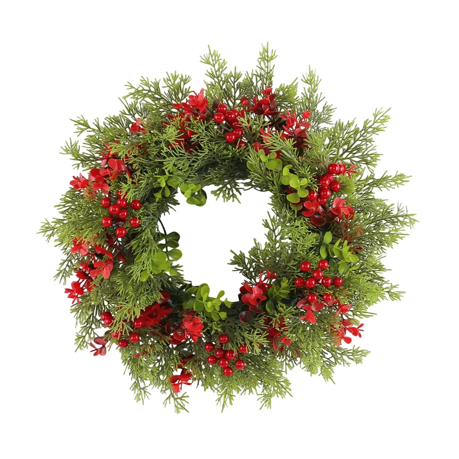 Artificial Christmas Wreath,Red Berries,Front Door Wreath Holiday Garland Xmas Decor for Wall,Hotel Fireplace Balcony Wedding Artificial Christmas Wreath,Red Berries,Front Door Wreath Holiday Garland Xmas Decor for Wall,Hotel Fireplace Balcony Wedding