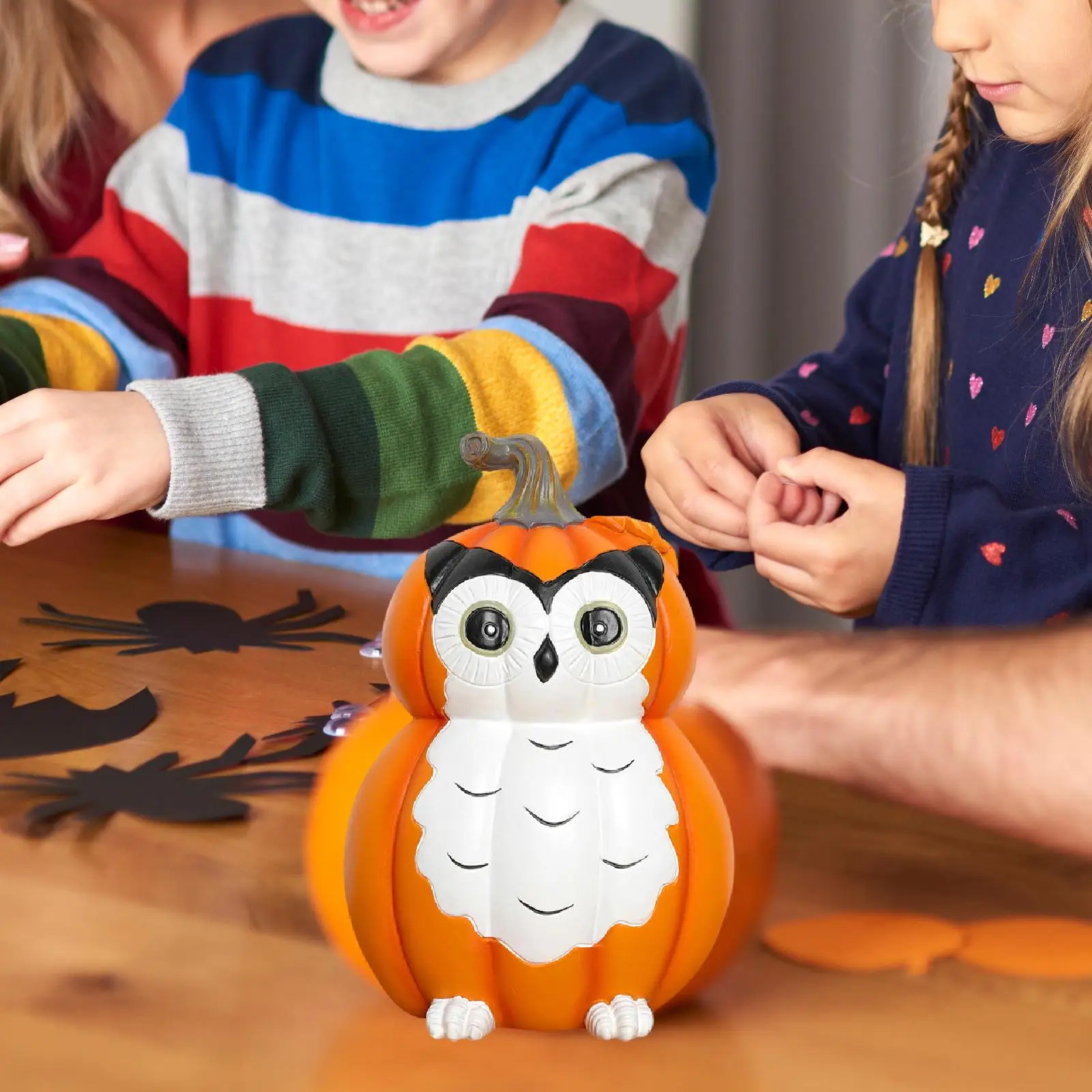 Animal Pumpkin Figurine Tabletop Halloween Decoration Statue Sculpture for