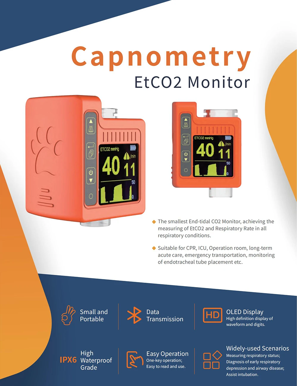 Detector de Gas, probador de dióxido de carbono, Detector de dióxido de carbono Visible, módulo de extremo de respiración para uso de mascotas, accesorios de clínica - imagen 5