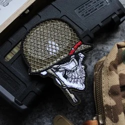 Parche bordado para ropa de perros y gatos – Militar con calavera